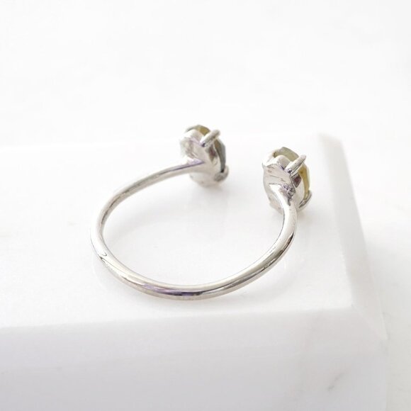 Anthropologie Melanie Auld Stone Open Cuff Ring - Picture 3 of 3